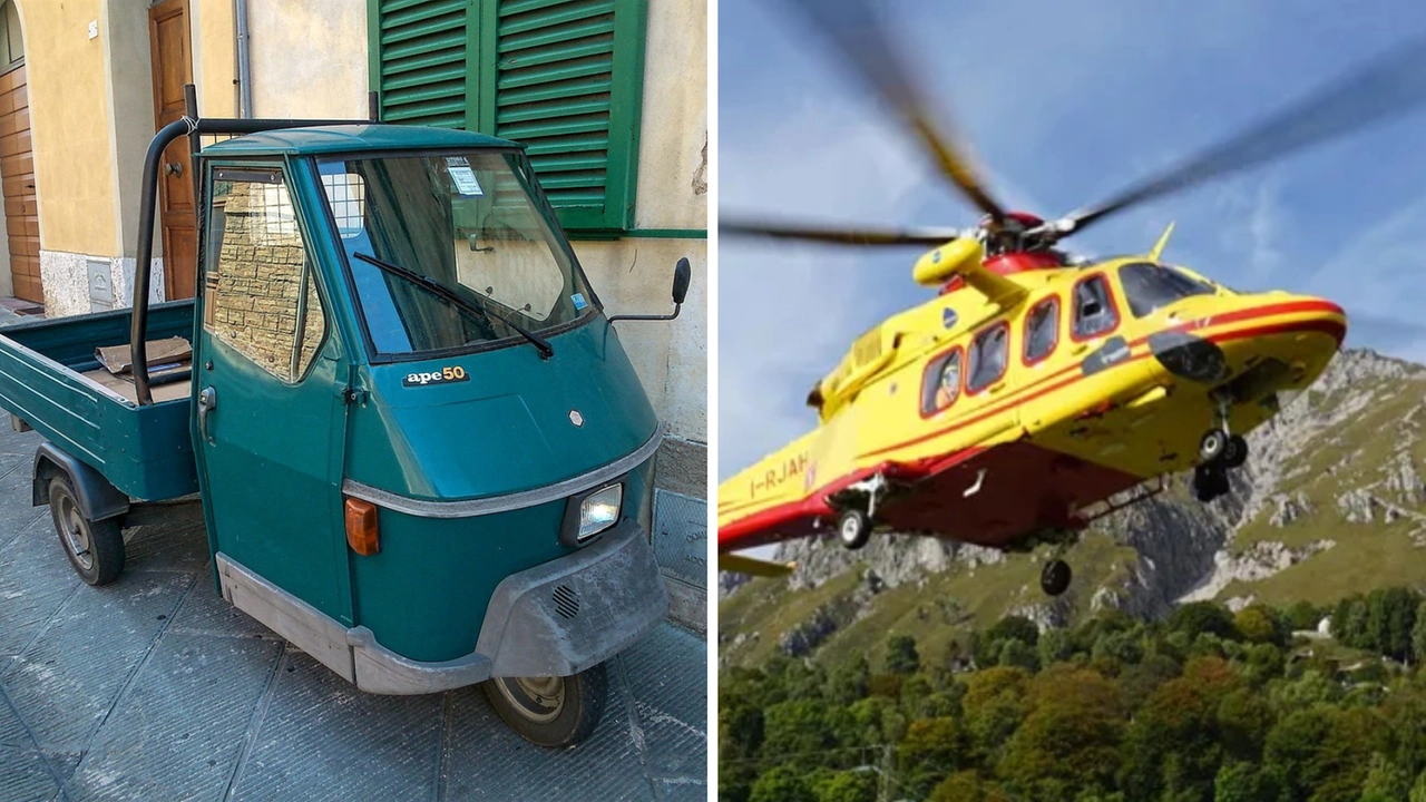 L'incidente con l'Apecar e l'intervento dell'elisoccorso (foto di repertorio) L'incidente con l'Apecar e l'intervento dell'elisoccorso (foto di repertorio)