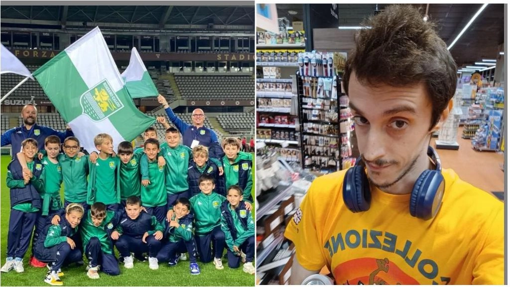 A sinistra una squadra del Rozzano Calcio e a destra un selfie di Manuel Mastrapasqua poco prima di morire A sinistra una squadra del Rozzano Calcio e a destra un selfie di Manuel Mastrapasqua poco prima di morire