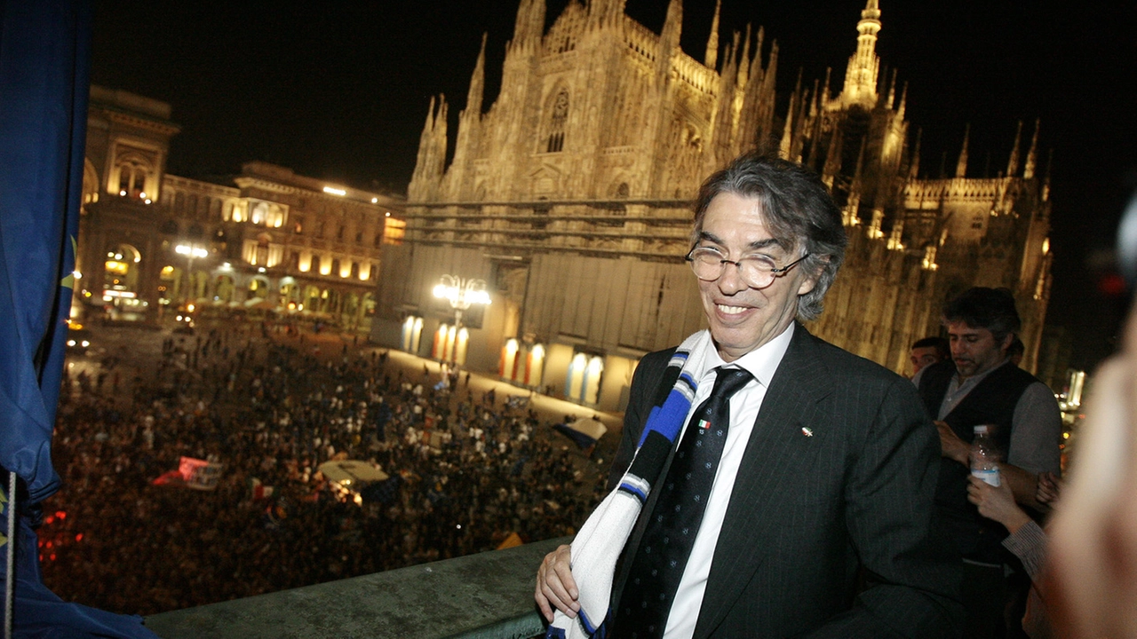 Massimo Moratti festeggia un successo della sua Inter Massimo Moratti festeggia un successo della sua Inter