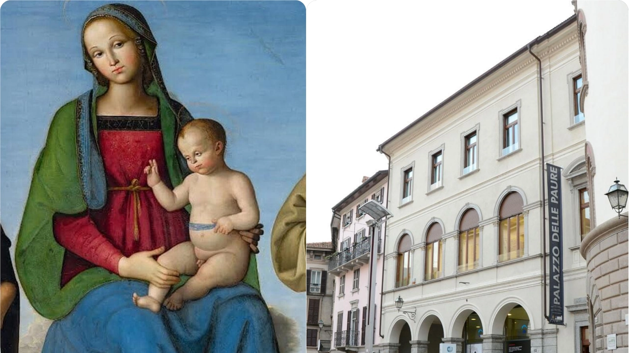 La Sacra Conversazione del Perugino (sopra) sarà esposta a Palazzo delle Paure (a sinistra) a partire da dicembre La Sacra Conversazione del Perugino (sopra) sarà esposta a Palazzo delle Paure (a sinistra) a partire da dicembre