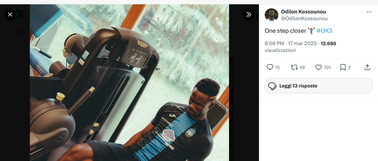 L’Atalanta tra un mese potrebbe recuperare Odilon Kossounou per lo sprint finale