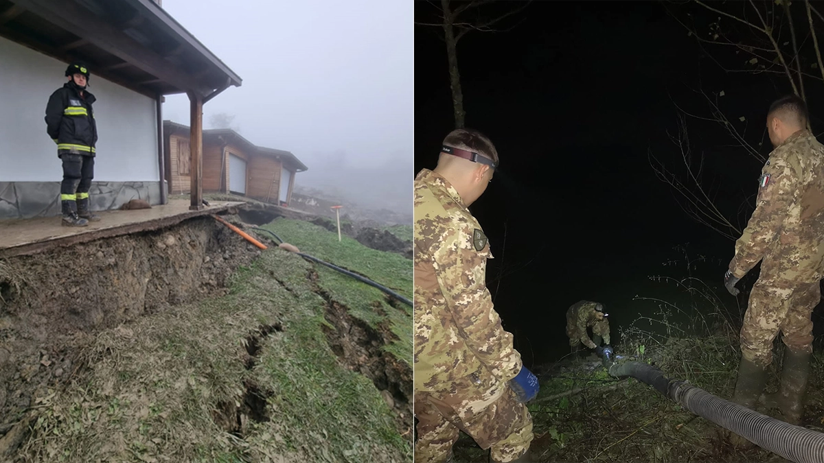 Le case a rischio per le frane a San Benedetto Val di Sambro e l'Esercito a lavoro su un sistema di pompaggio alternativo