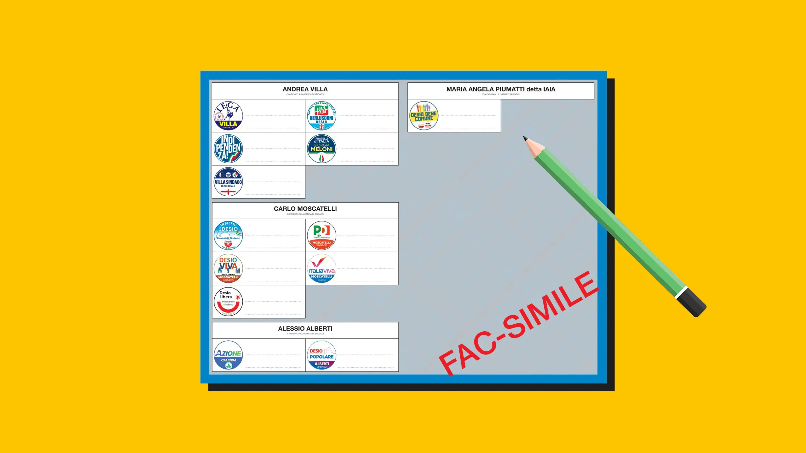 Come si vota alle elezioni comunali in Lombardia del 2025: i fac simile delle schede di Cernusco, Desio, Rozzano e Saronno