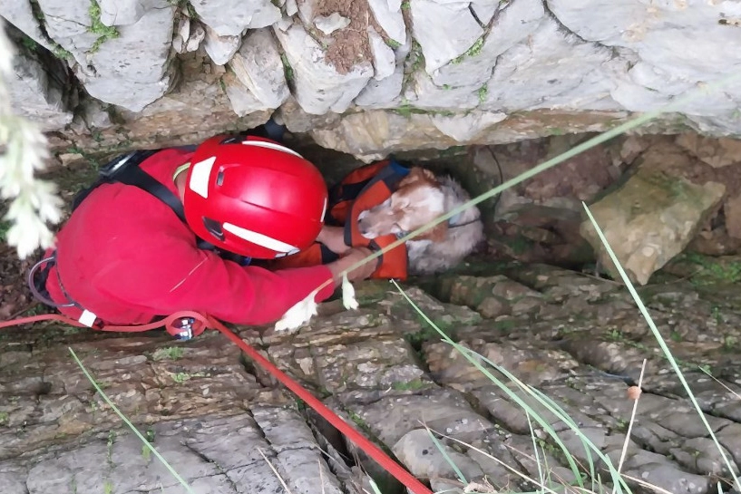 Cloe e il suo salvatore in fondo alla fenditura