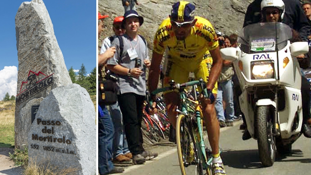 La cima del Mortirolo e Marco Pantani La cima del Mortirolo e Marco Pantani