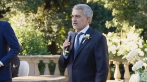 Gustavo Rodriguez, il papà di Cecilia, nel giorno del matrimonio con Ignazio Moser (frame video instagram Cecilia Rodriguez)