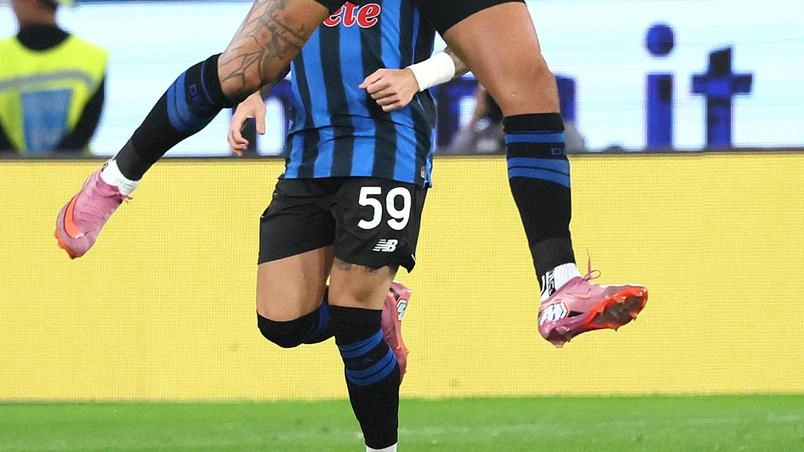 L’esultanza di Gianluca Scamacca tornato al gol dopo un lungo periodo