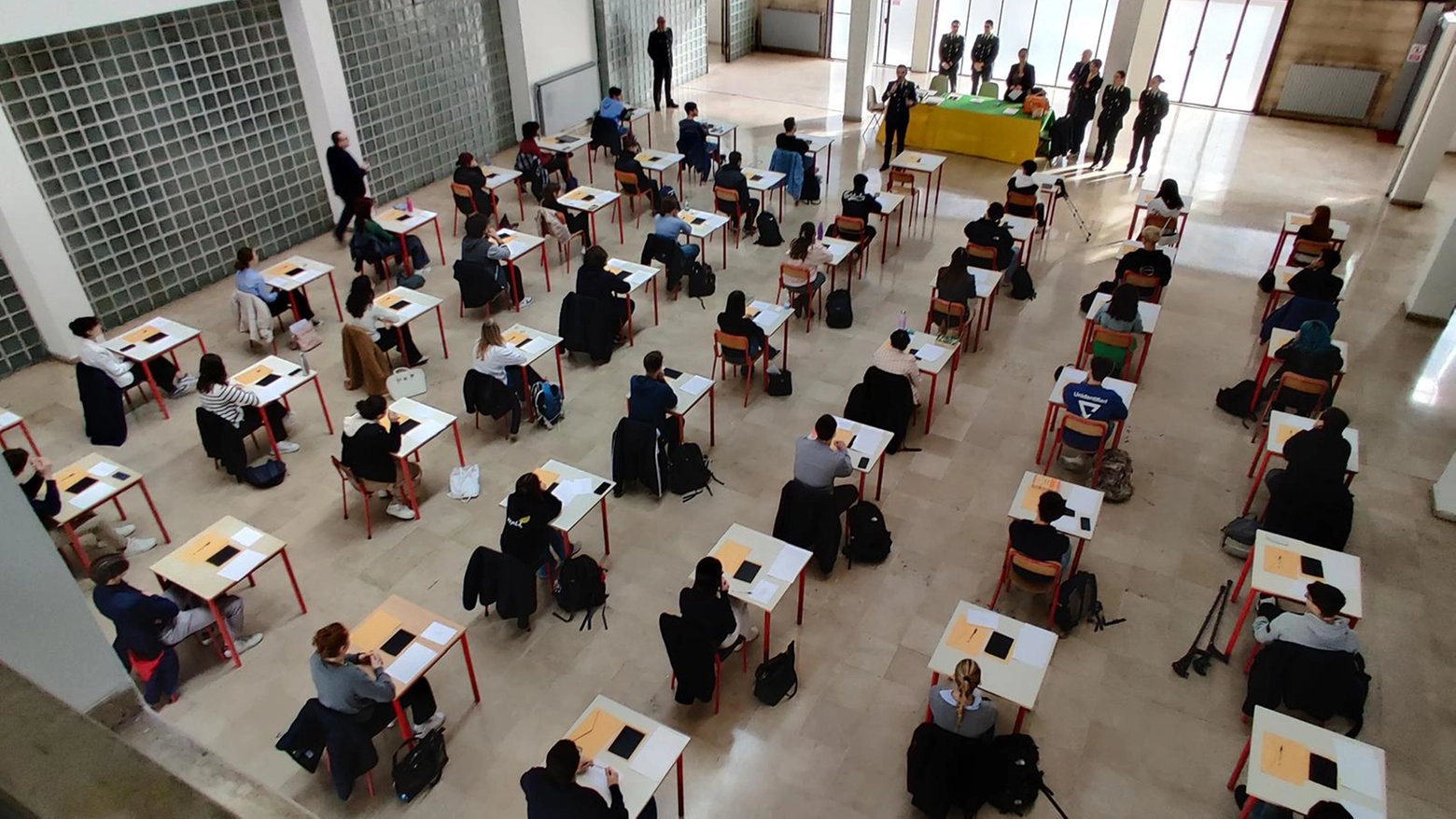 Gli studenti durante la prova
