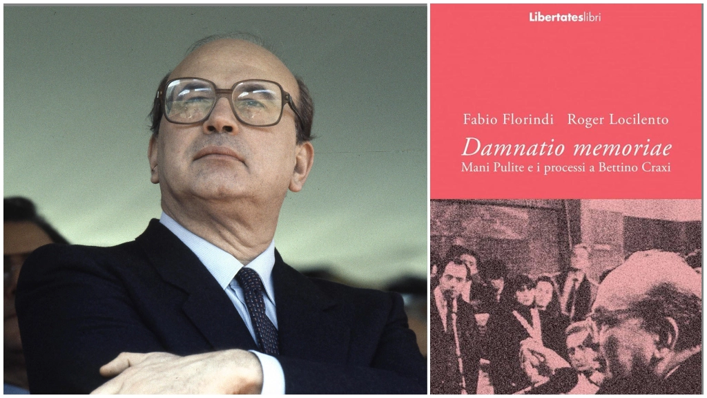 Bettino Craxi; a destra, la copertina del libro Bettino Craxi; a destra, la copertina del libro
