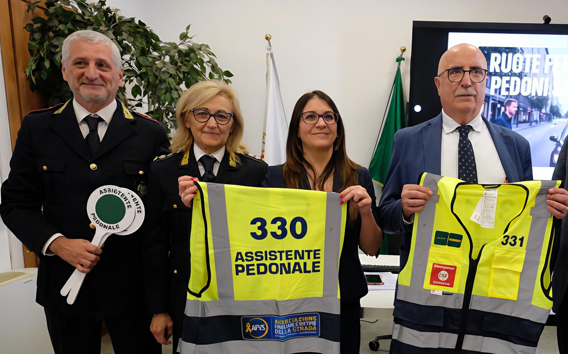 Il primo passo dopo l’infrazione. Arrivano gli assistenti pedonali. In servizio agli incroci a rischio