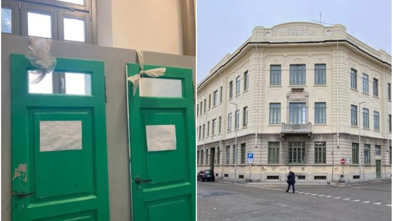La scuola primaria Vidari e i bagni dell'istituto La scuola primaria Vidari e i bagni dell'istituto