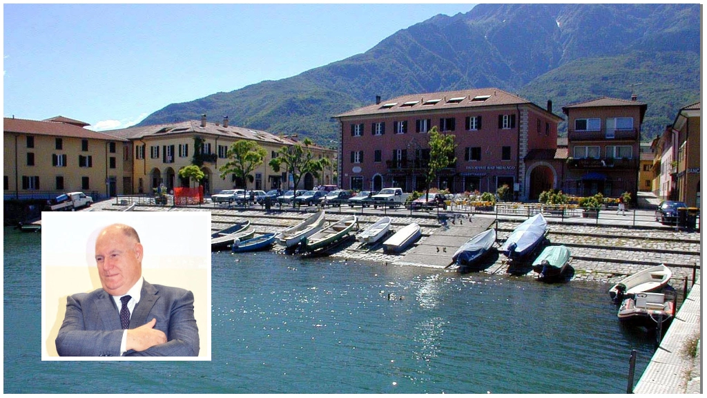 Una veduta di Colico; nel riquadro, il presidente di Confcommercio Antonio Peccati Una veduta di Colico; nel riquadro, il presidente di Confcommercio Antonio Peccati