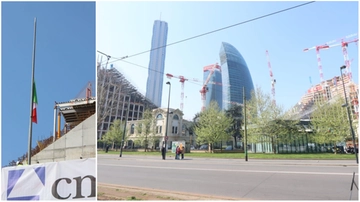 Citylife, un’onda tra le tre torri: le foto e il video di CityWave, il nuovo grattacielo sdraiato di Milano