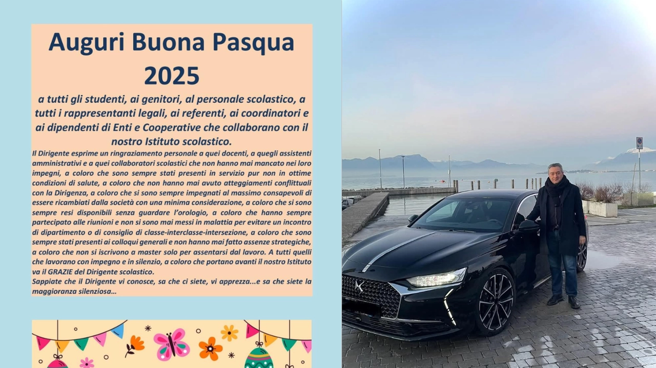 Pietro Michele Dursi, dirigente dell’Istituto comprensivo di Bedizzole, agli auguri pasquali ha aggiunto i ’distinguo’