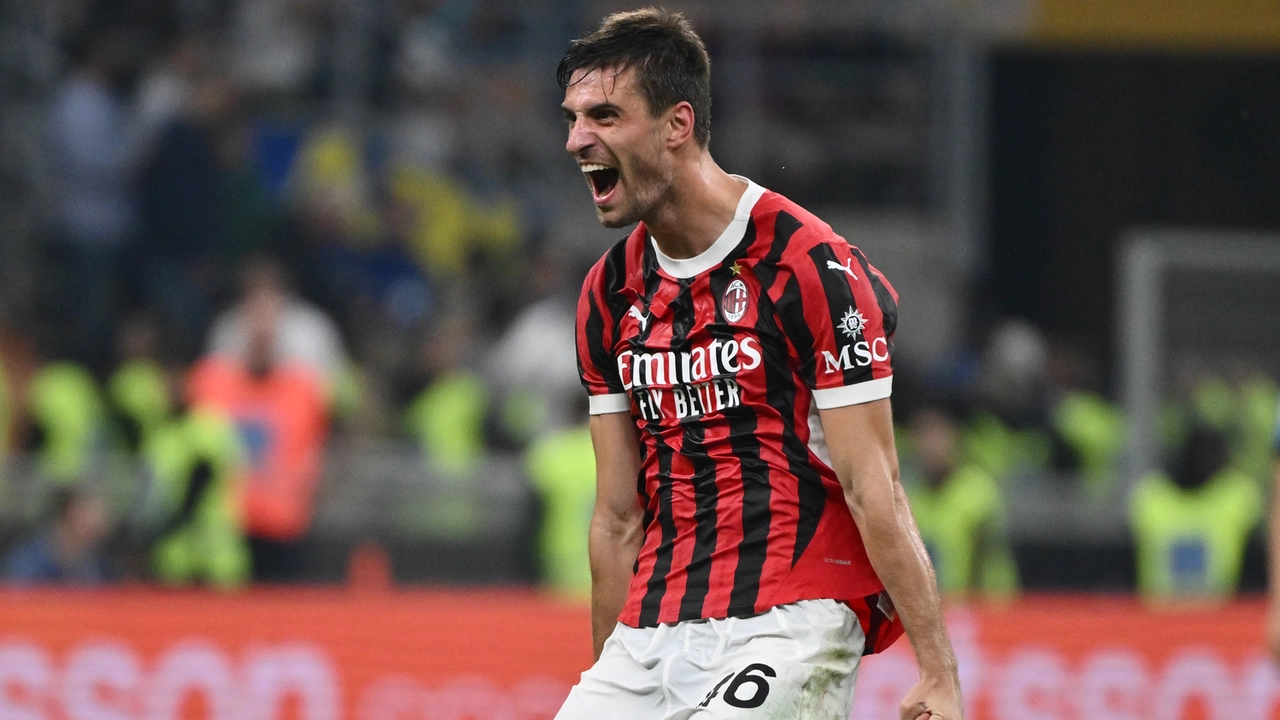 L'esultanza di Matteo Gabbia dopo il gol decisivo nel derby L'esultanza di Matteo Gabbia dopo il gol decisivo nel derby