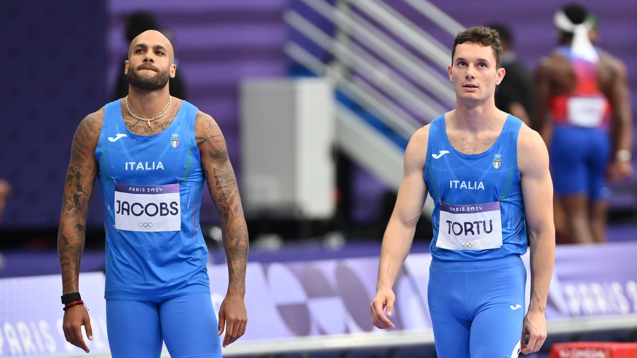 Marcell Jacobs, 30 anni, e Filippo Tortu (a destra), 26 anni, alle Olimpiadi di Parigi Marcell Jacobs, 30 anni, e Filippo Tortu (a destra), 26 anni, alle Olimpiadi di Parigi