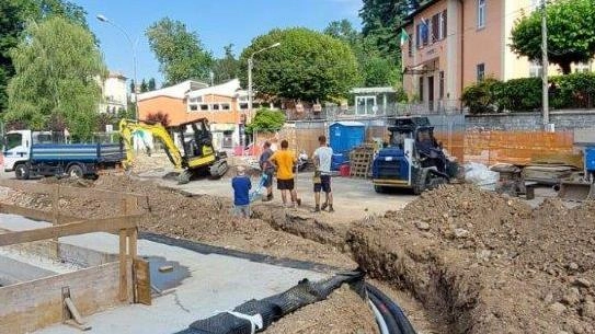 I lavori di scavo per i collegamenti con la nuova centrale a biomassa I lavori di scavo per i collegamenti con la nuova centrale a biomassa