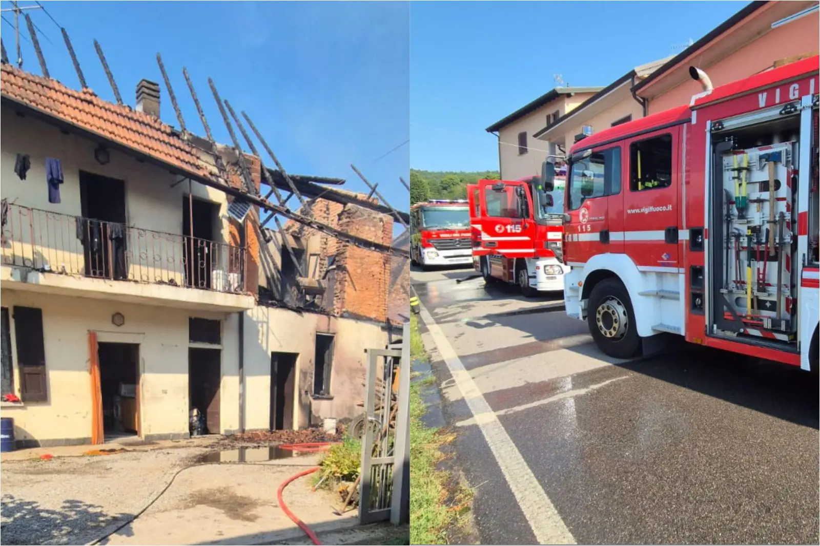 Vergiate, in fiamme il tetto di un’abitazione: soccorsa una persona intossicata dal fumo