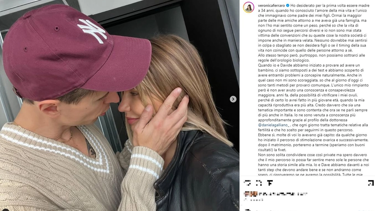 Veronica Ferraro parla della fecondazione assistita sul suo profilo Instagram