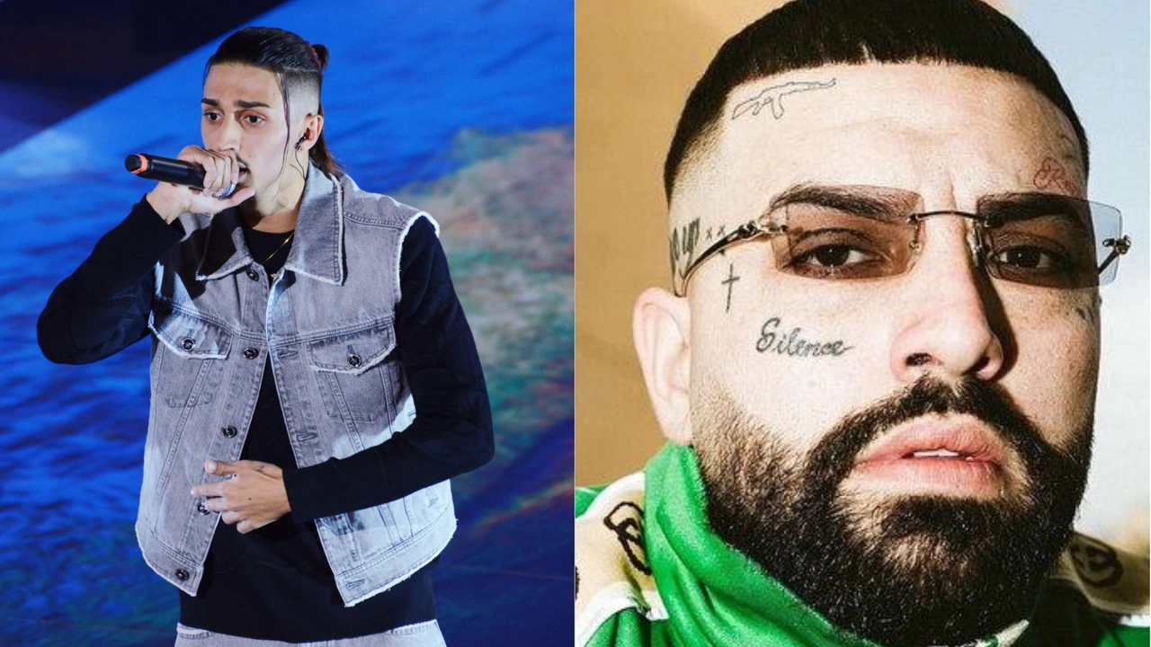 A sinistra il rapper lecchese Baby Gang durante un concerto, a destra il cantante trap catanese Niko Pandetta A sinistra il rapper lecchese Baby Gang durante un concerto, a destra il cantante trap catanese Niko Pandetta