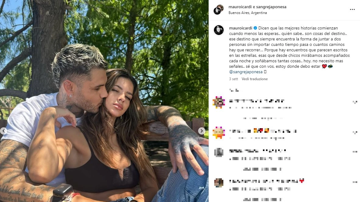 Mauro Icardi ufficializza la storia d'amore con China Suarez (Foto profilo Instagram)