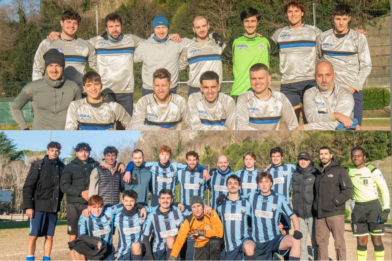 La squadra dei canottieri e quella dei canoisti che si sono sfidati questa mattina sul campo dell'Aurora San Francesco