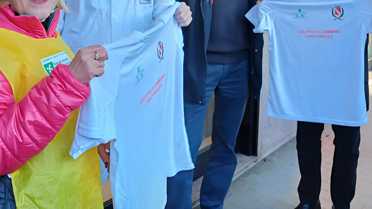 La maglietta griffata con il logo della città e del gestore delle farmacie comunali per i 300 iscritti al Gruppo di cammino a Concorezzo La maglietta griffata con il logo della città e del gestore delle farmacie comunali per i 300 iscritti al Gruppo di cammino a Concorezzo