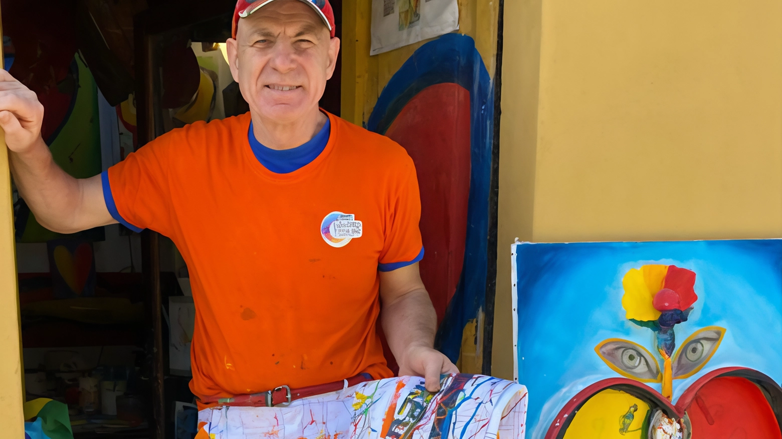 Centroparco di Segrate, l’evento vede protagonista l’associazione disabili 500 le paia di pantaloni da lavoro da dipingere sotto la regia di “Greg” Mancino.