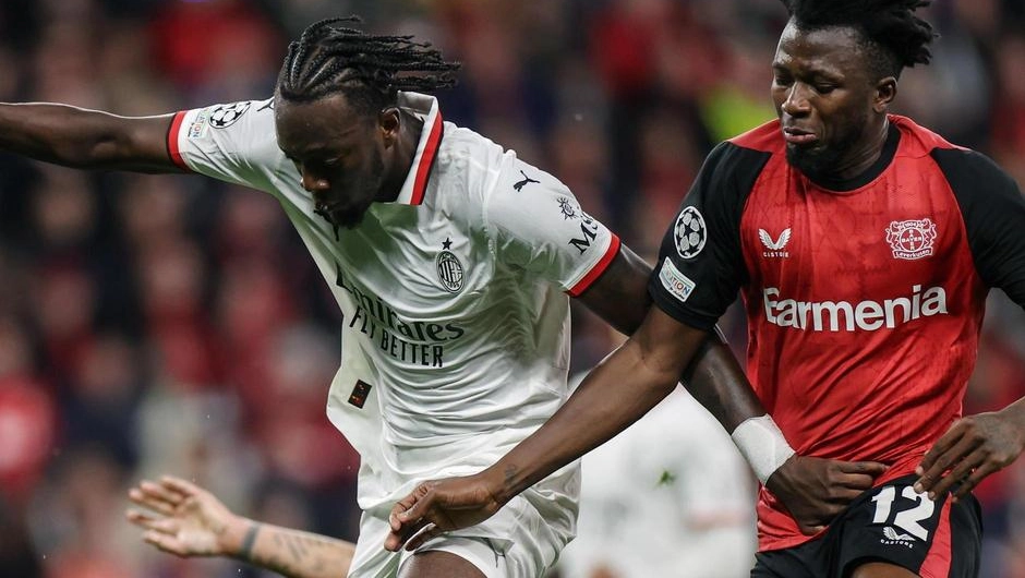 Tammy Abraham, attaccante del Milan, nello sfortunato match di Leverkusen Tammy Abraham, attaccante del Milan, nello sfortunato match di Leverkusen
