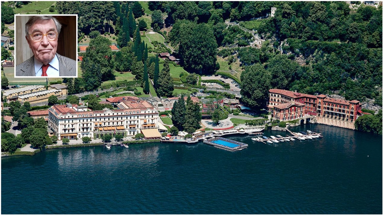 Il complesso di Villa d'Este a Cernobbio; nel riquadro, Jean Marc Droulers Il complesso di Villa d'Este a Cernobbio; nel riquadro, Jean Marc Droulers