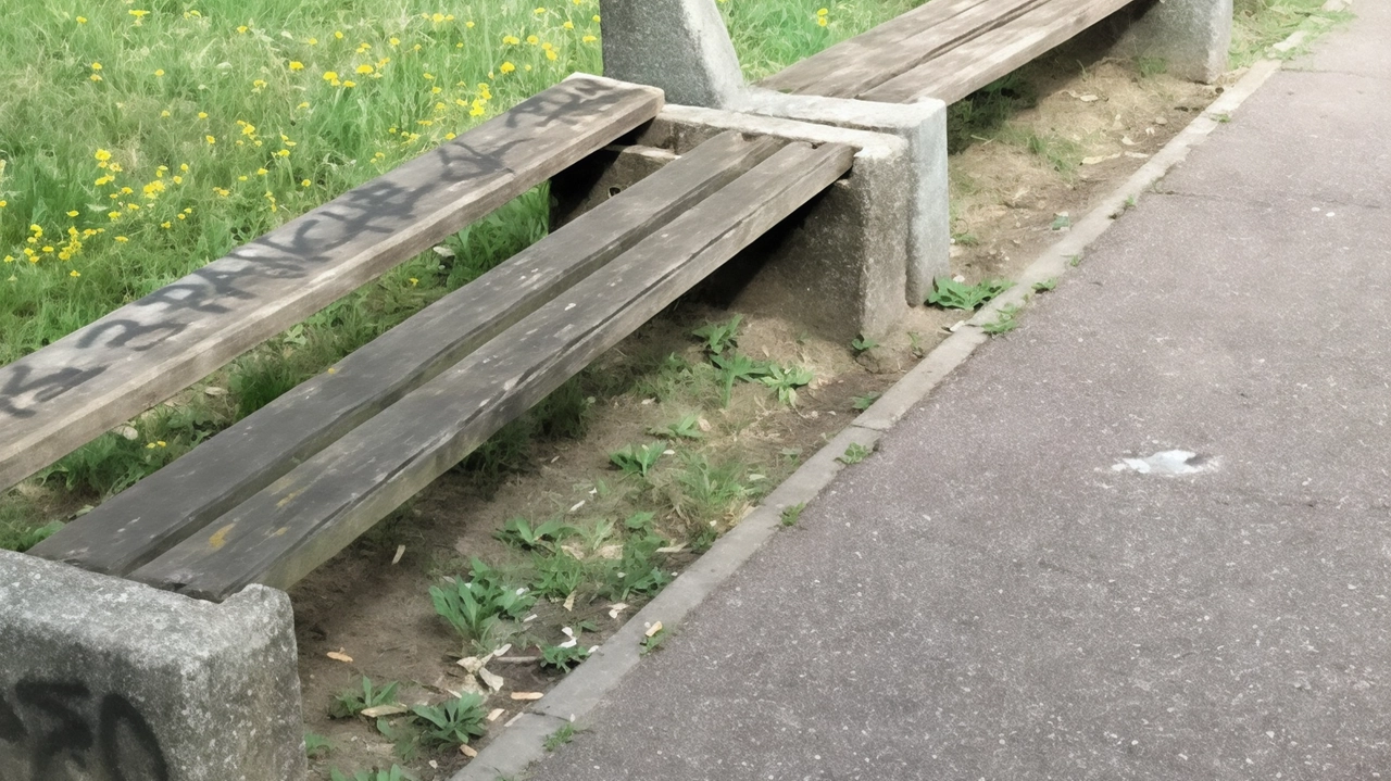 Le panchine vandalizzate al Parco dell’Acqua di Cormano