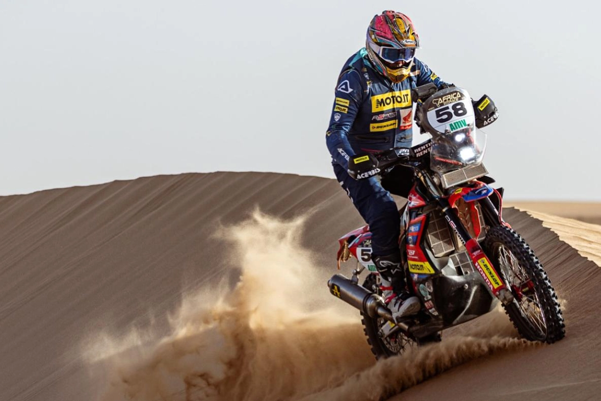 Andrea Perfetti in sella alla sua moto