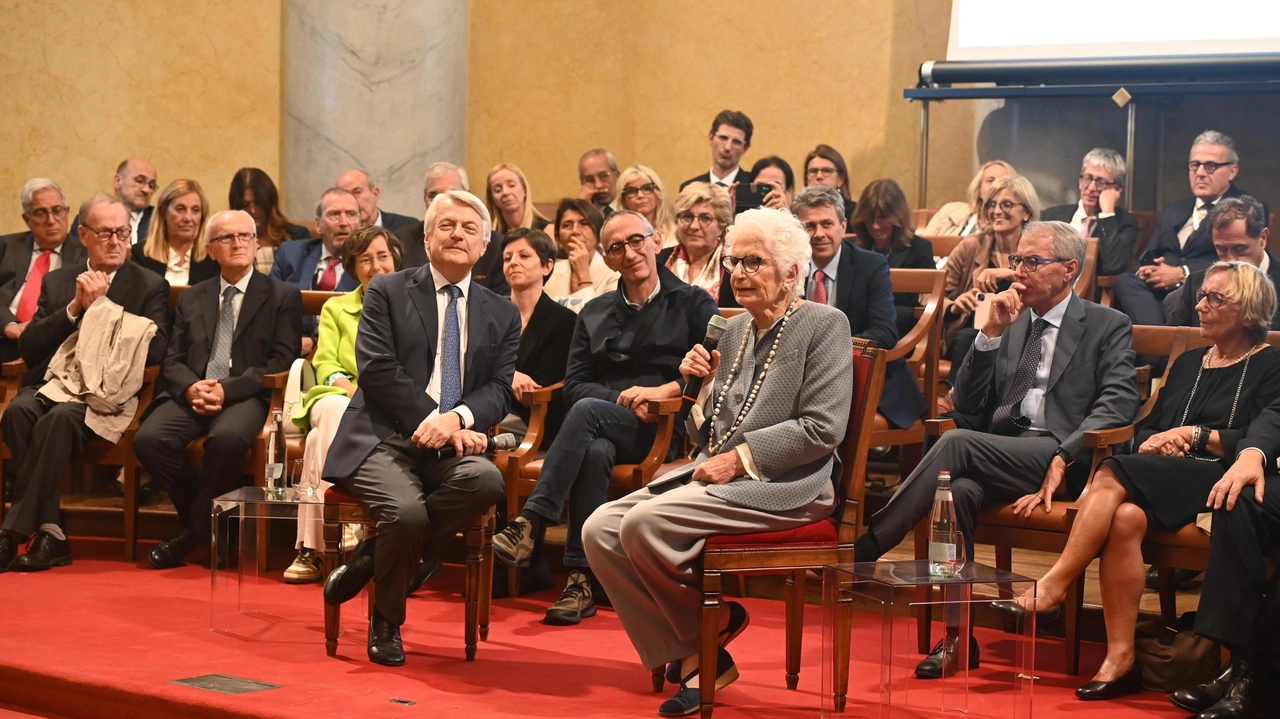 Un momento dell’intervento della senatrice Liliana Segre Un momento dell’intervento della senatrice Liliana Segre