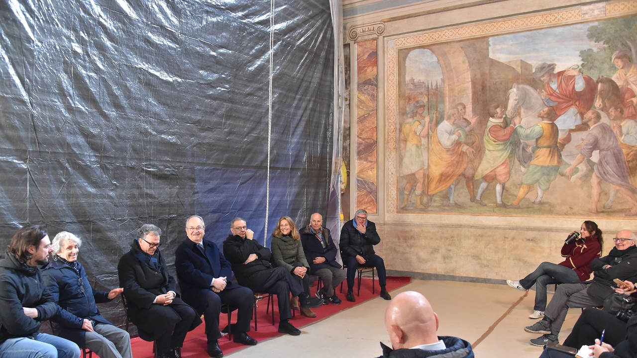 La presentazione delle opere di recupero realizzate all’interno del luogo di culto La presentazione delle opere di recupero realizzate all’interno del luogo di culto