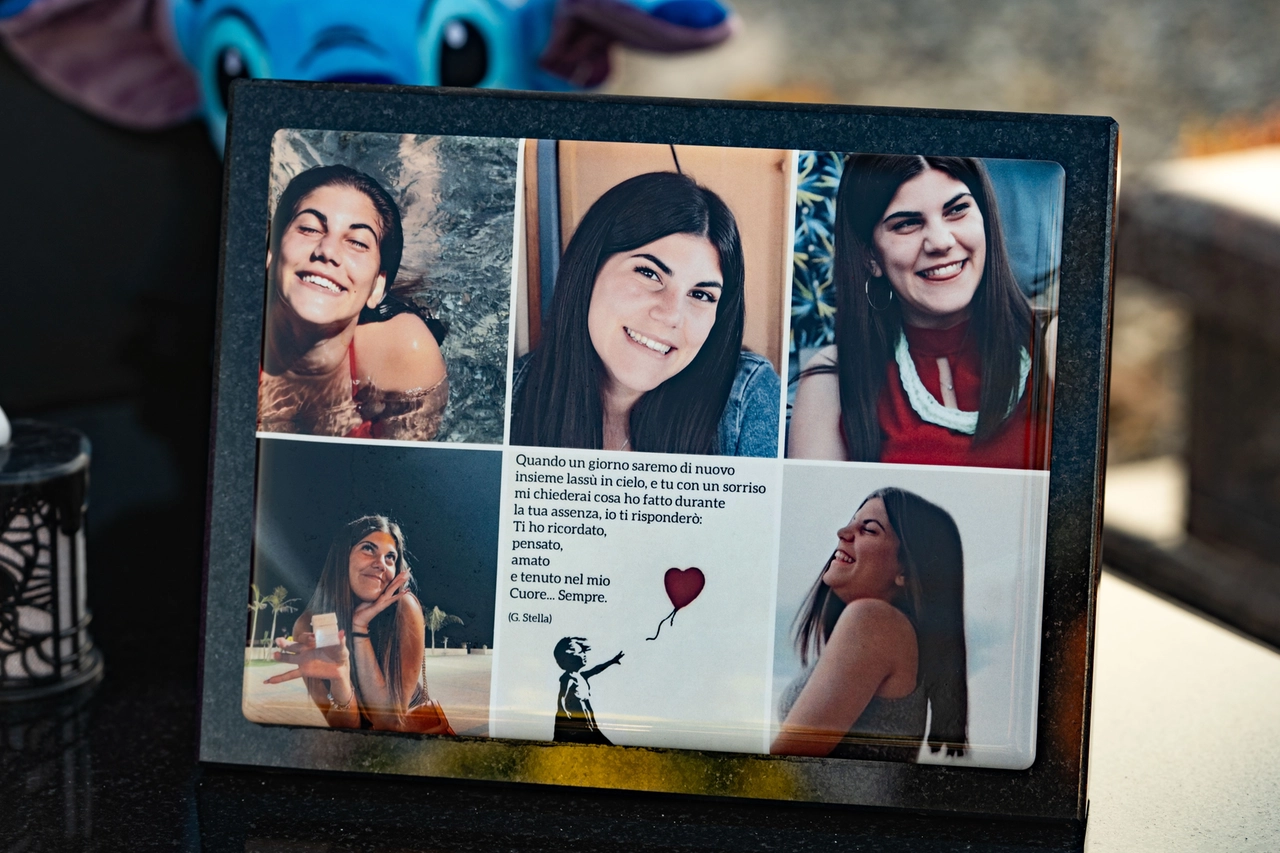 Un collage d'immagini di Sofia Castelli sorridente e felice