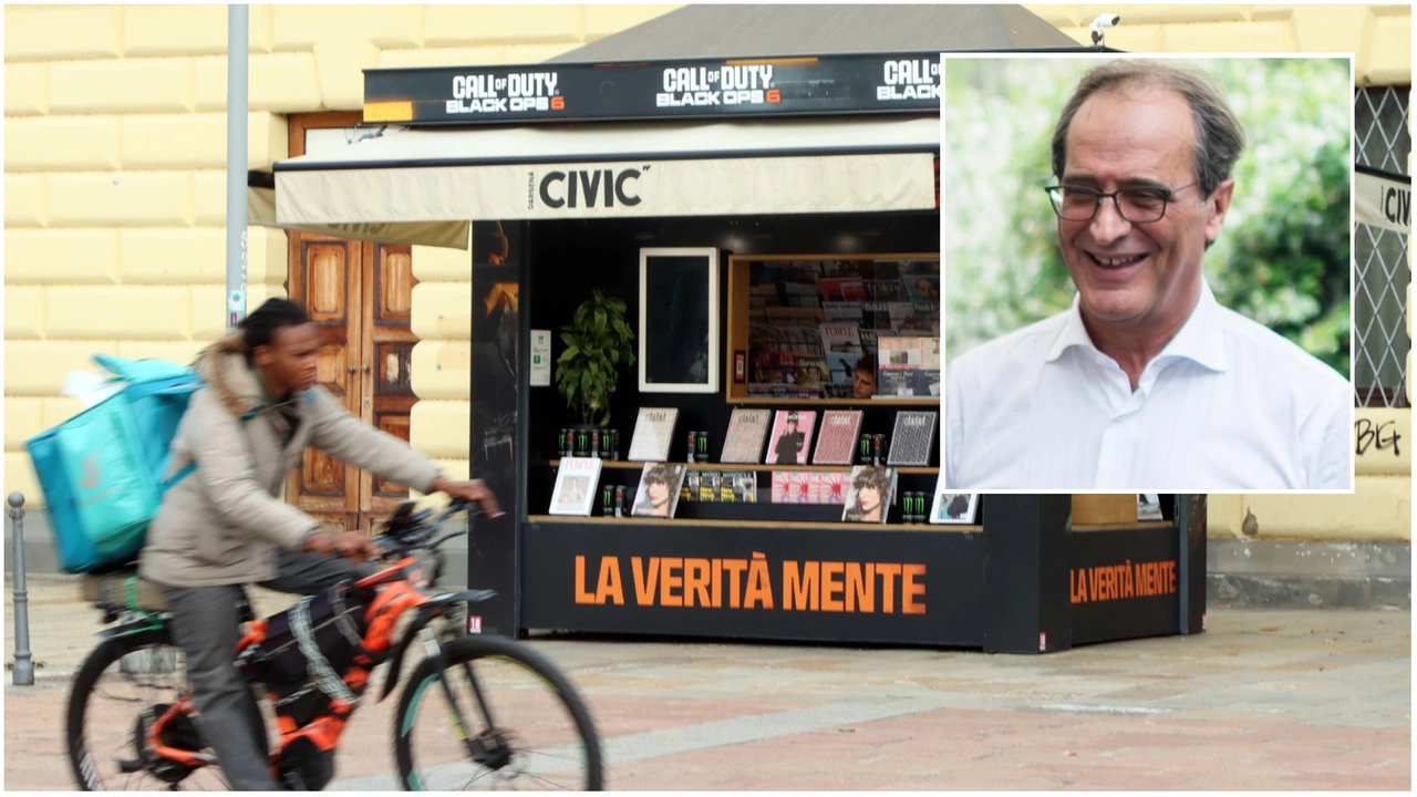 Un'edicola Civic e, nel riquadro, Marco Ravetta Un'edicola Civic e, nel riquadro, Marco Ravetta