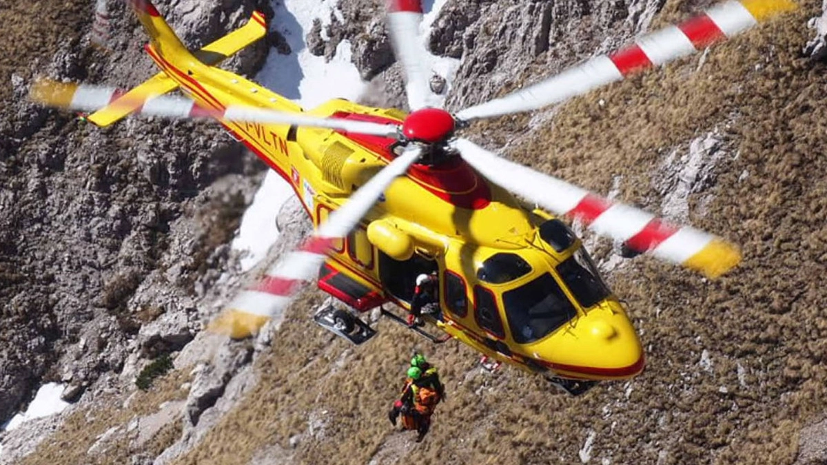 Elisoccorso in azione sulle montagne del Lecchese