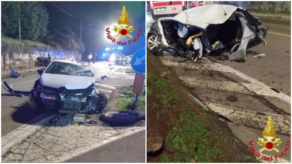 La scena del terribile incidente di Tradate (foto dei Vigili del fuoco)