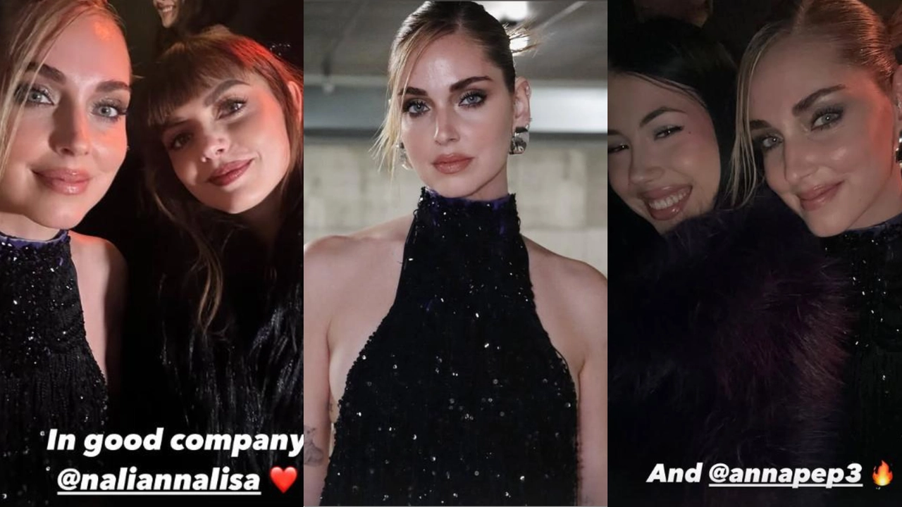 Chiara Ferragni alle sfilate di Milano con Annalisa e Anna Pepe (foto Instagram @chiaraferragni)