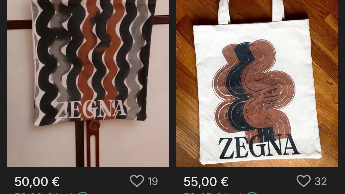 Le tote bag di Zegna in vendita sul web