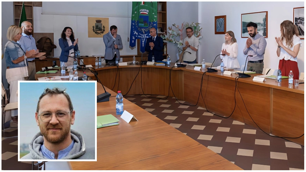 Seduta in consiglio comunale a Ceriano Laghetto; nel riquadro, il sindaco Occa Seduta in consiglio comunale a Ceriano Laghetto; nel riquadro, il sindaco Occa