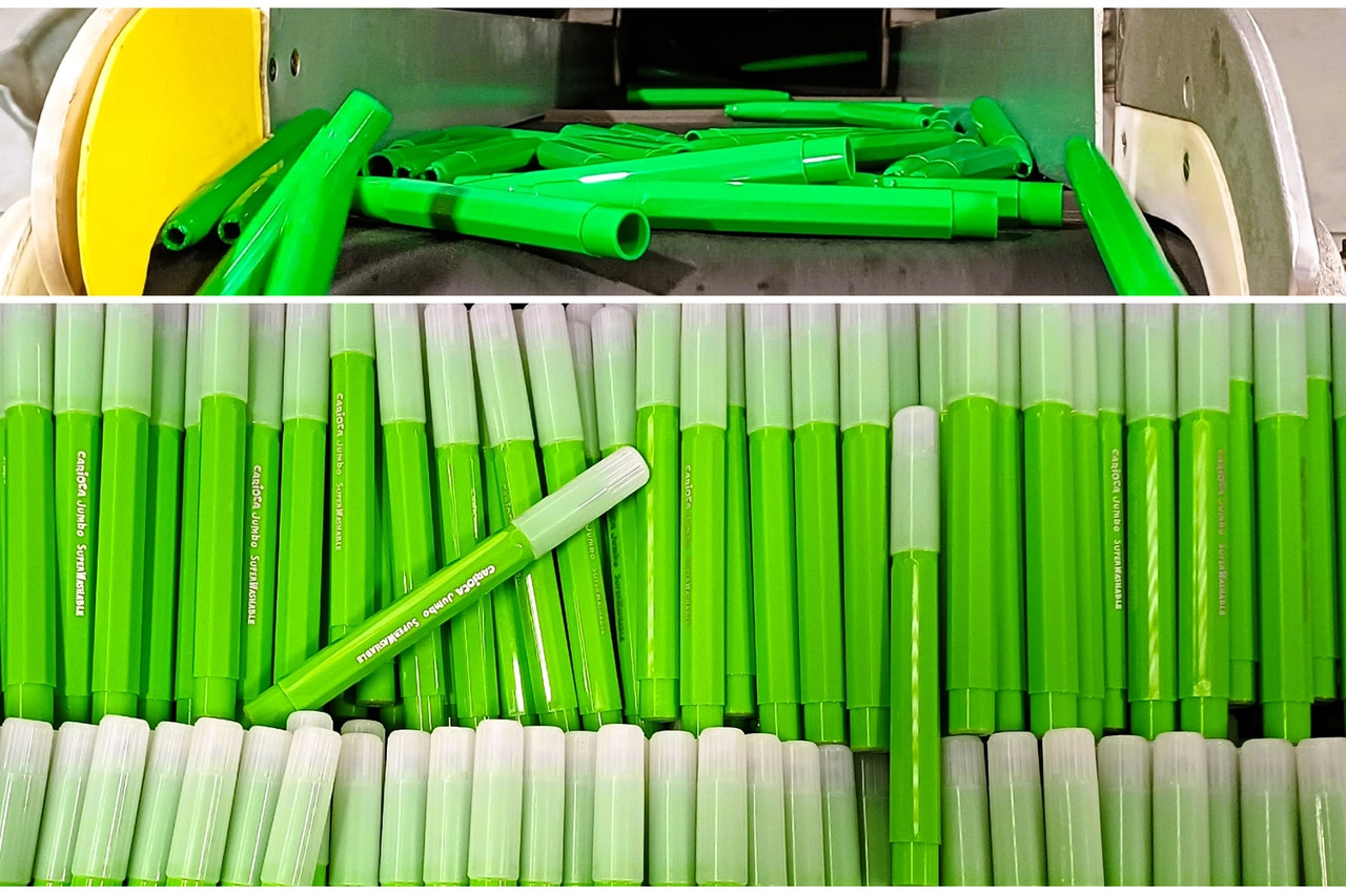 Carioca produce 1 milione di pennarelli al giorno: ora saranno realizzati con plastica rigenerata