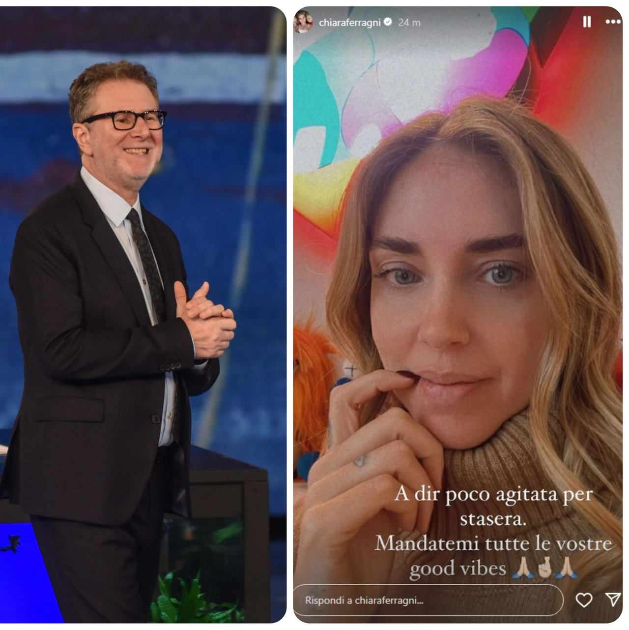 Fabio Fazio e Chiara Ferragni (Frame Instagram)