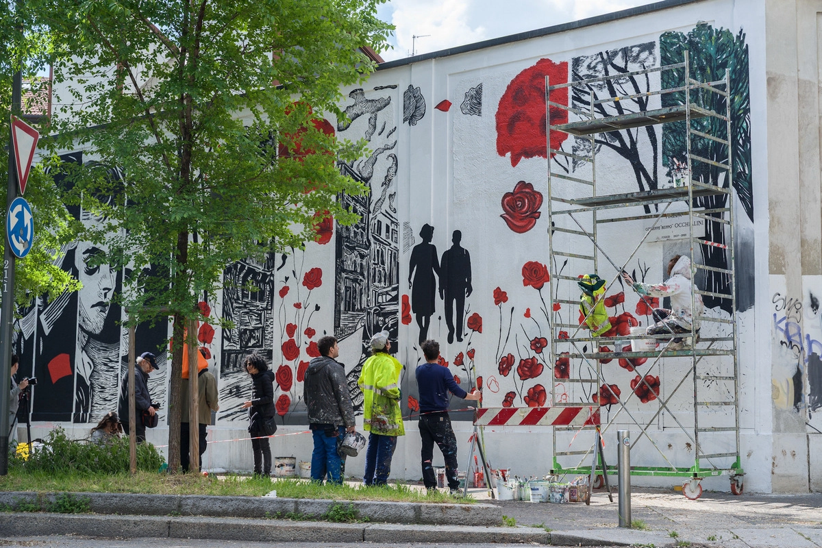 Il murale ha richiesto diversi mesi di lavori viste le sue dimensioni