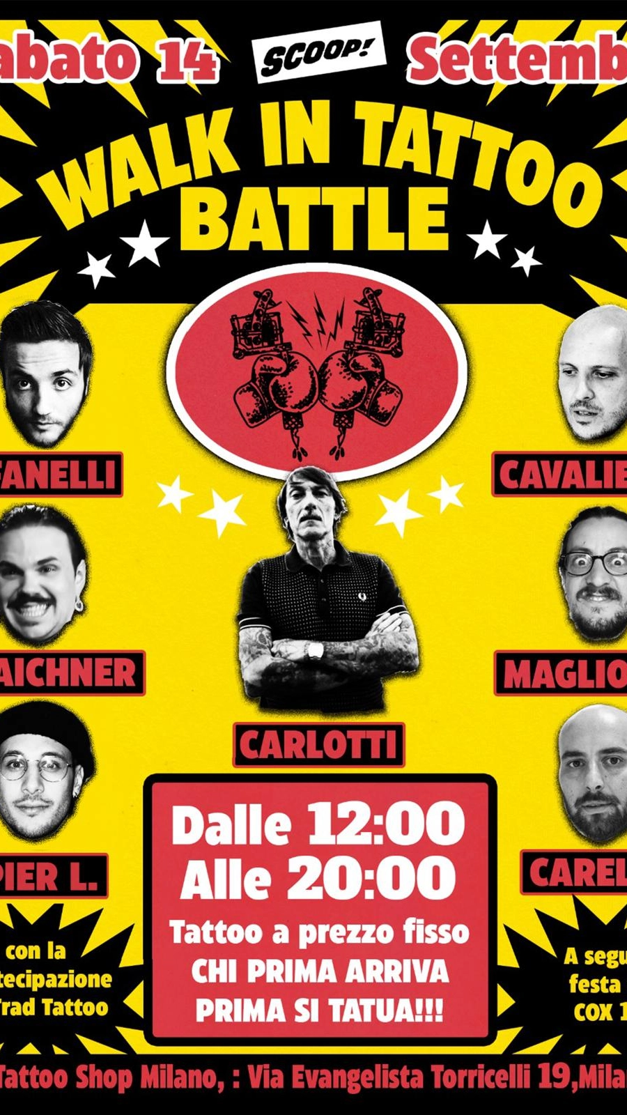 Il manifesto della Walk In Tattoo Battle al Tattoo Shop