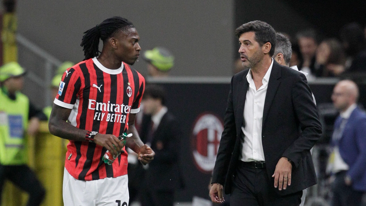 Rafael Leao e Paulo Fonseca Rafael Leao e Paulo Fonseca