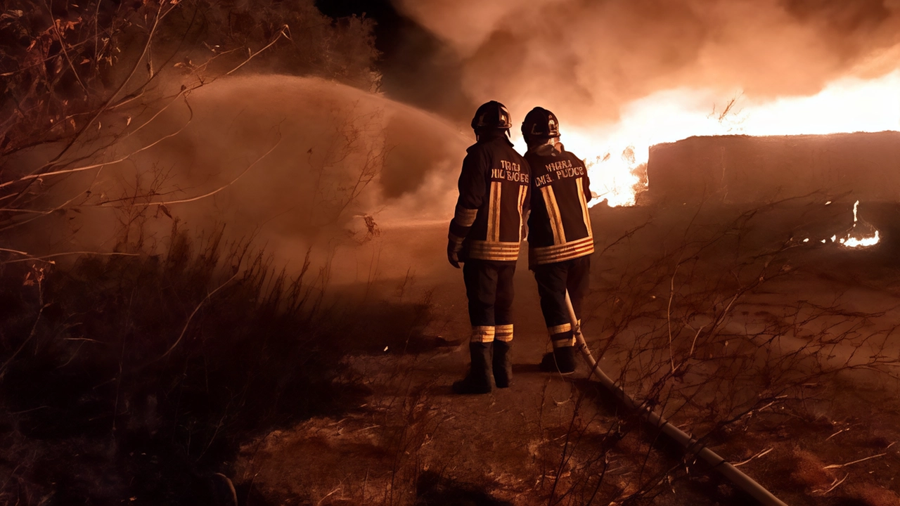 Le operazioni di spegnimento iniziate in piena notte sono proseguite fino all’alba di ieri Le operazioni di spegnimento iniziate in piena notte sono proseguite fino all’alba di ieri