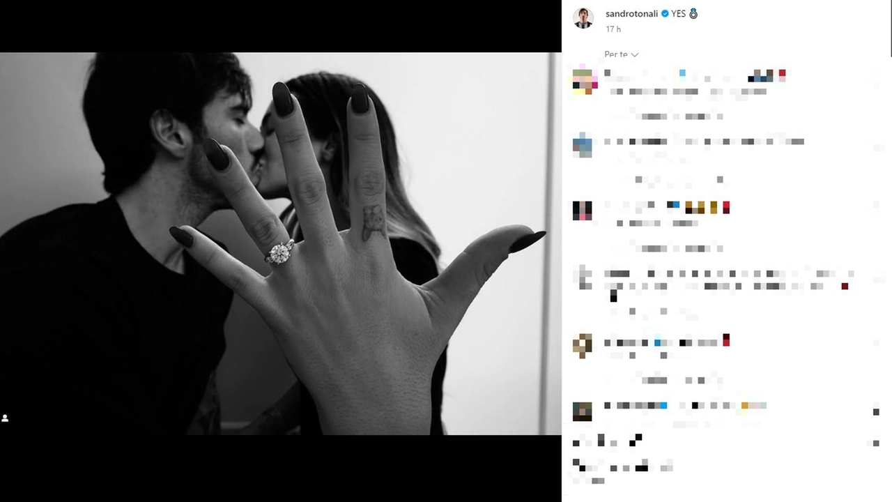 Il post Instagram di Sandro Tonali e di Giulia Pastore