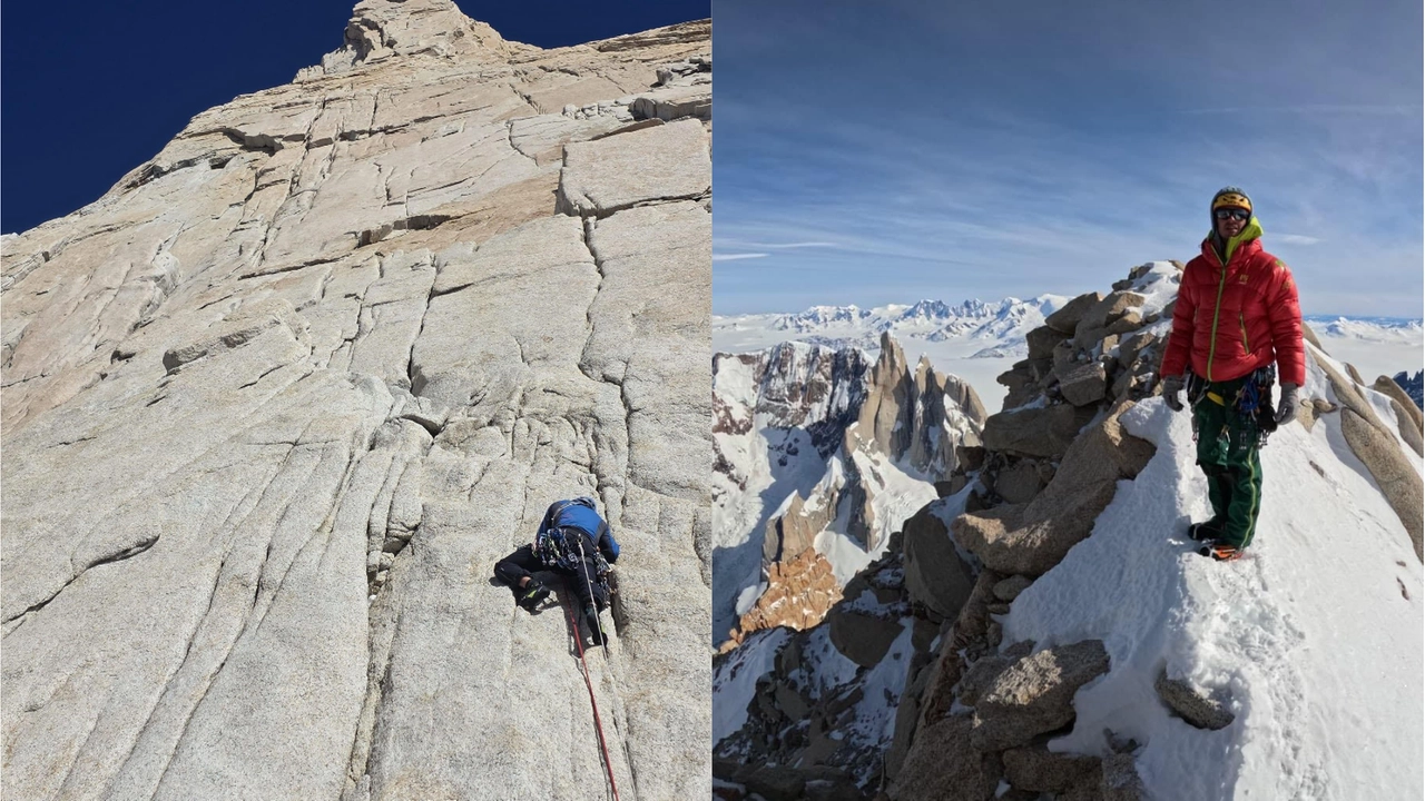 Matteo Della Bordella e Marco Majori sul Pilastro Goretta del Fitz Roy hanno ripetuto per la prima volta in inverno la via aperta nel gennaio del 1979 da Renato Casarotto