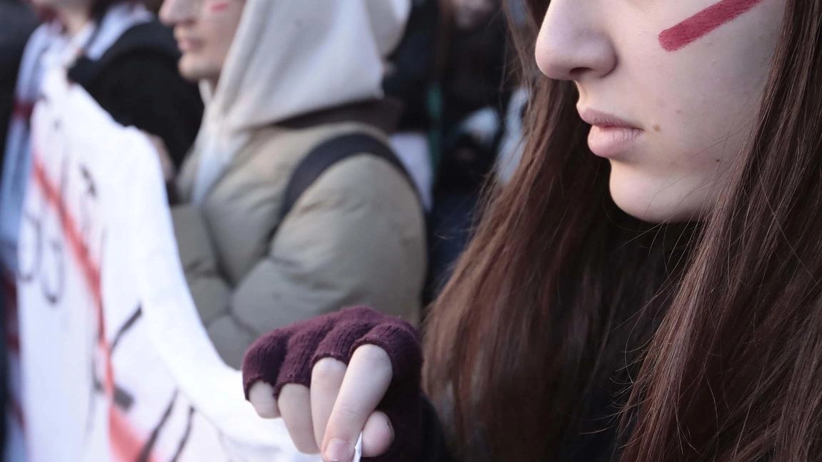 Uno scatto durante una manifestazione contro le violenze sulle donne